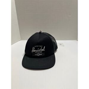 NEW Herschel Supply Company Black Snap Back Hat Mesh